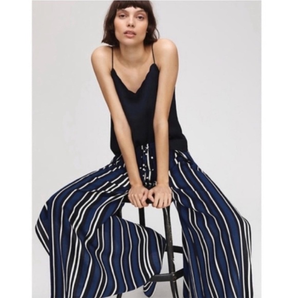 Maeve Anthropologie Pull On Pants Striped Front Wide Leg Boho Women’s Size XS - Picture 1 of 7